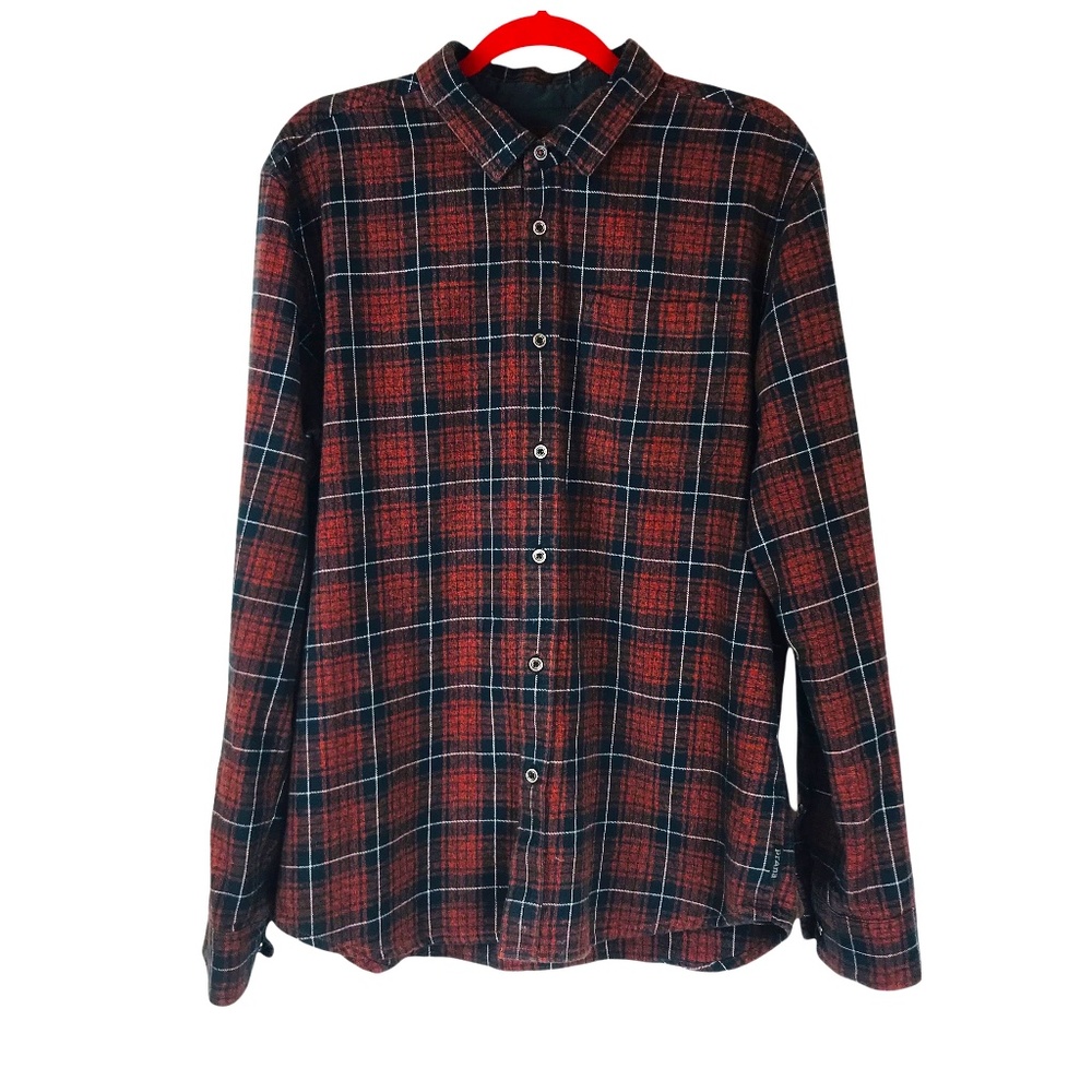 PRANA Breathe Med>Heavy Plaid L/S Button-Up Organic Cotton Flannel, Size L